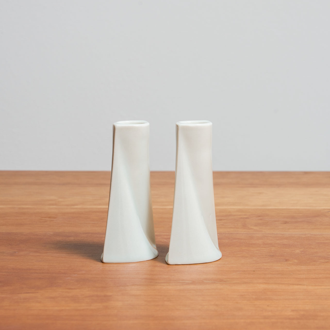 Green Judaica - Handmade Soft Blue Short Porcelain Shabbat Candlesticks Set - ModernTribe