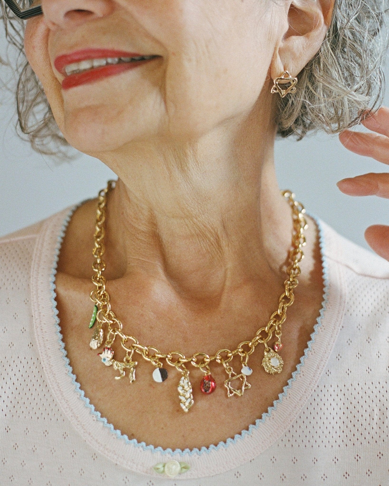 Jewish Gilt Necklace by Susan Alexandra - Bronze