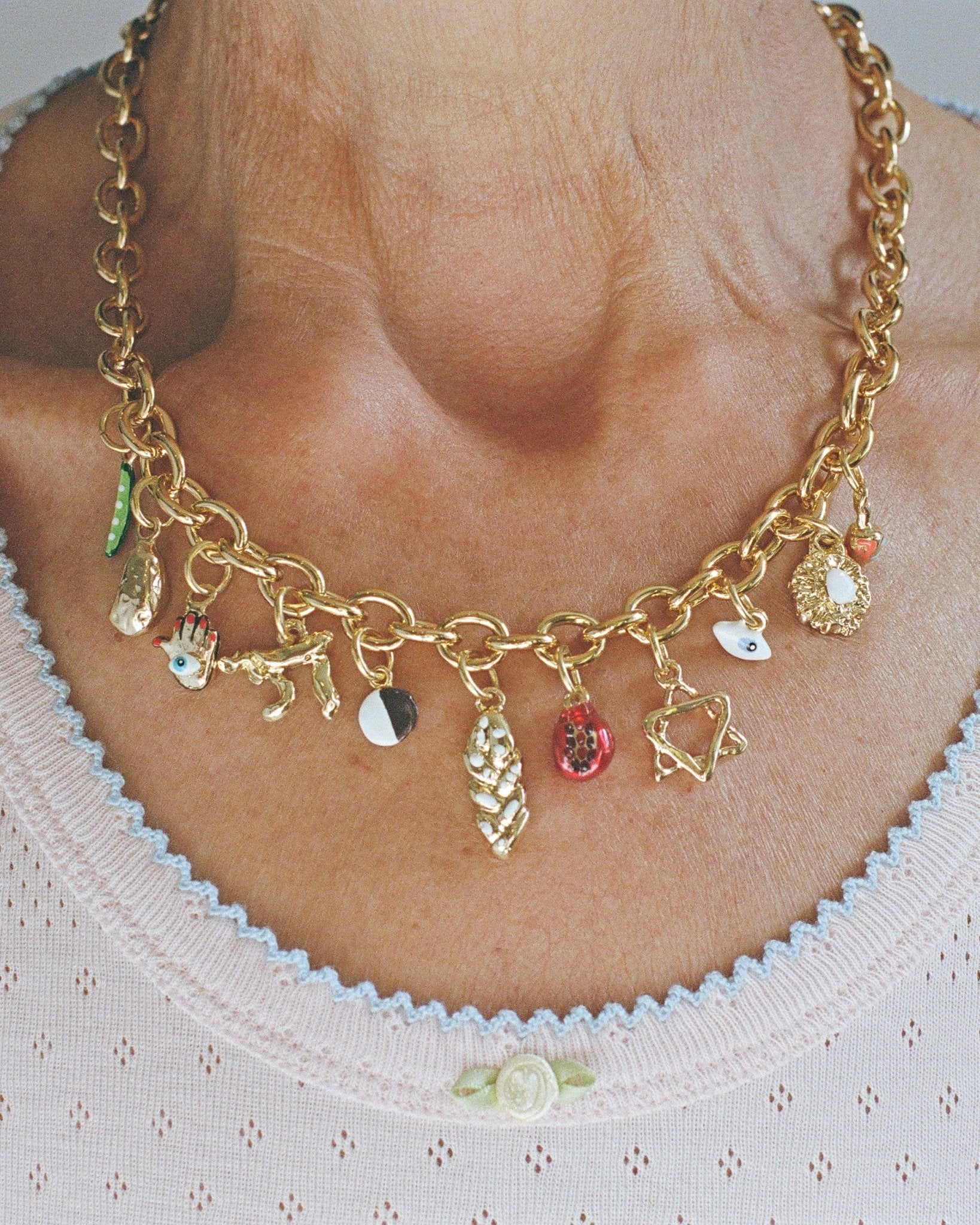 Jewish Gilt Necklace by Susan Alexandra - Bronze