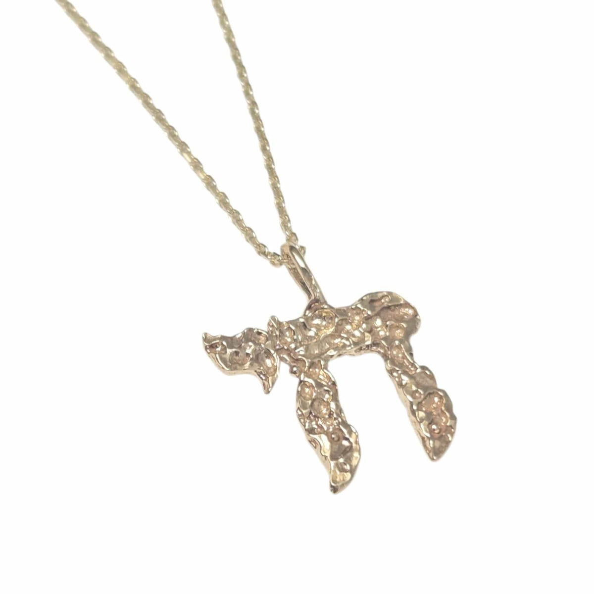Bareket Jewelry Necklaces Rustic Chai Necklace - 14k Yellow Gold