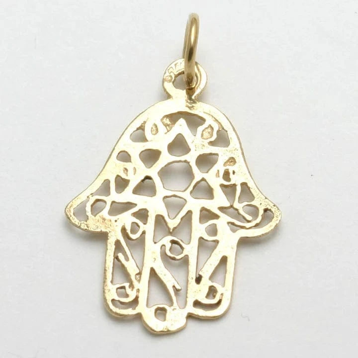 Bareket Jewelry Necklaces 14k Yellow Gold Hamsa Star of David Pendant