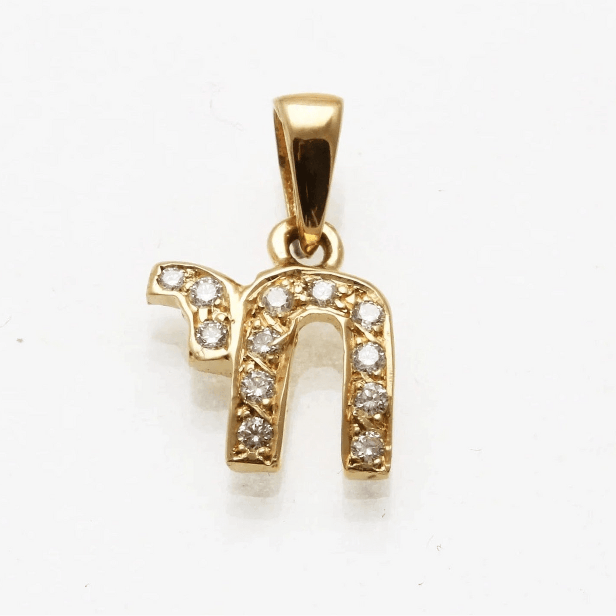 Bareket Jewelry - 14k Yellow Gold Petite Diamond Chai Necklace - ModernTribe