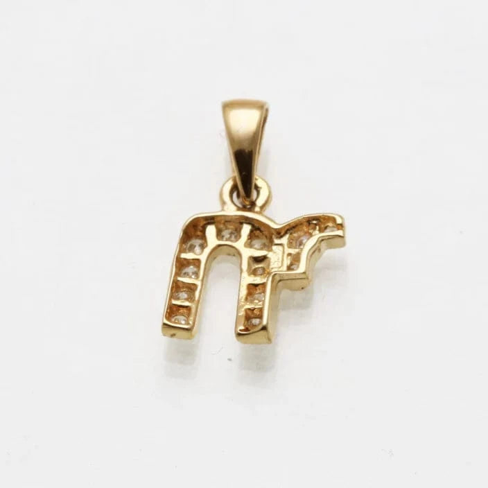 Bareket Jewelry Necklaces 14k Yellow Gold Petite Diamond Chai Pendant