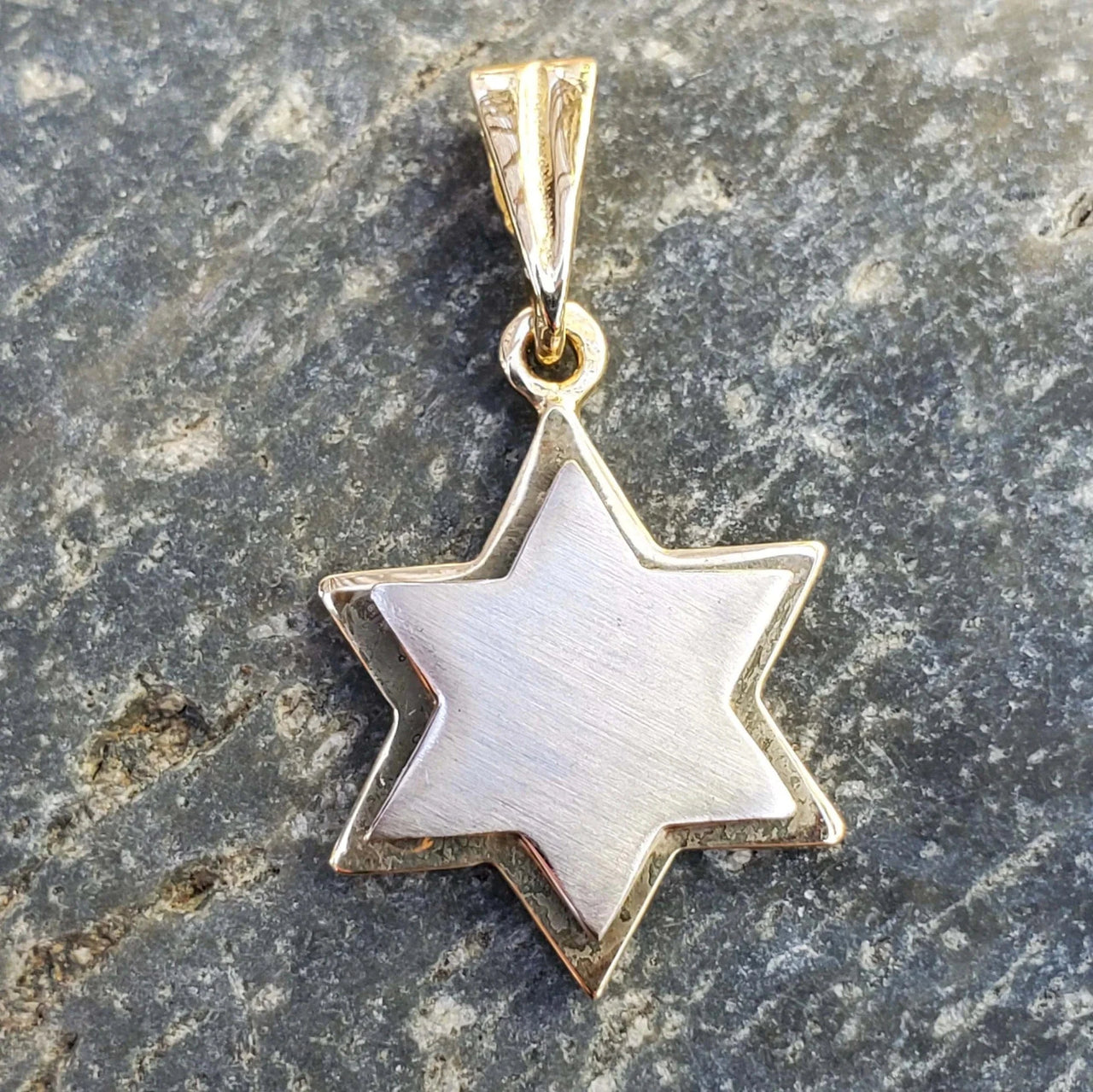 Bareket Jewelry - 14k Two - Tone Gold Modern Star of David Necklace - ModernTribe