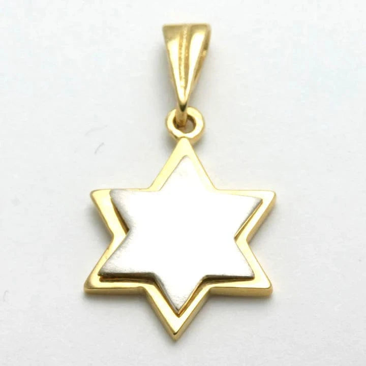 Bareket Jewelry Necklaces 14k Two-Tone Gold Modern Star of David Pendant
