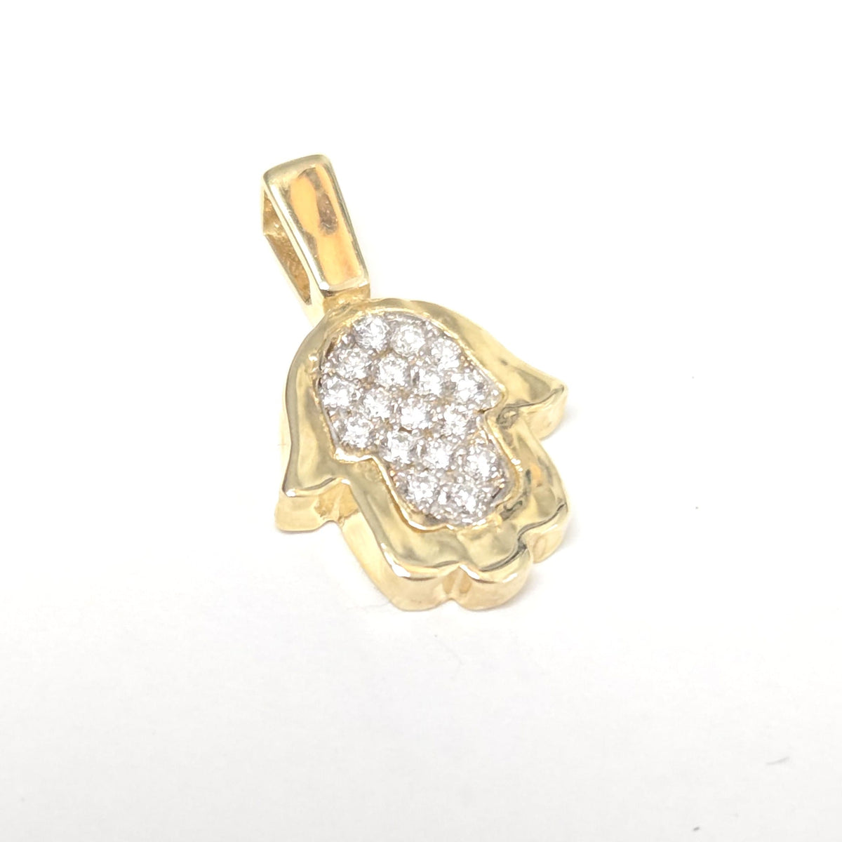Bareket Jewelry Necklaces Pavé Diamond Hamsa Necklace - 14k Yellow Gold