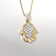 Bareket Jewelry Necklaces Pavé Diamond Hamsa Necklace - 14k Yellow Gold