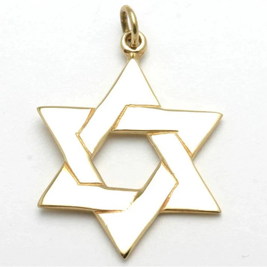 14k Yellow Gold Medium Woven Star of David Necklace