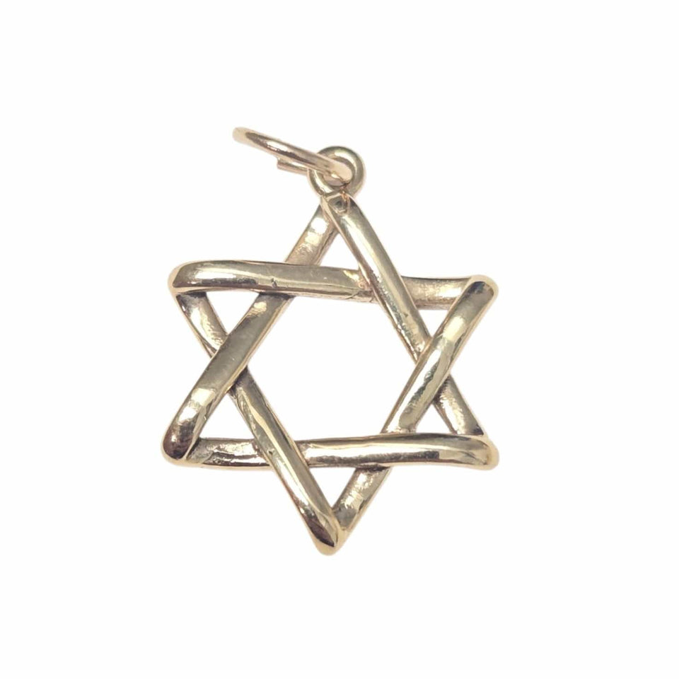 Bareket Jewelry Necklaces No Chain Twisted Woven Star of David Necklace - 14k Yellow Gold