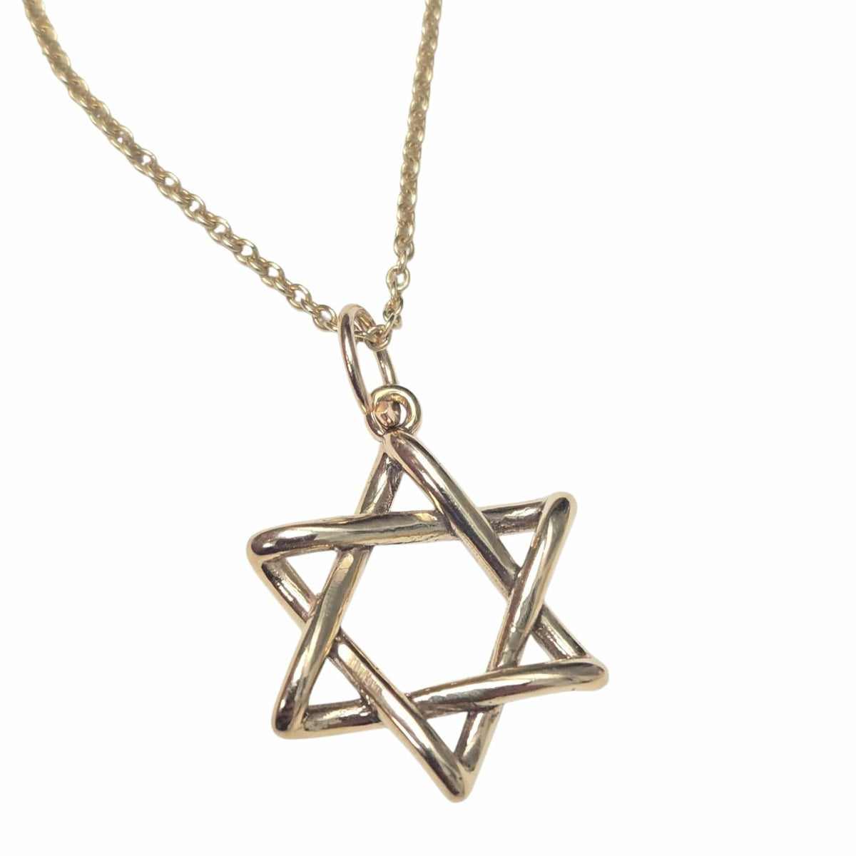 Bareket Jewelry Necklaces Twisted Woven Star of David Necklace - 14k Yellow Gold