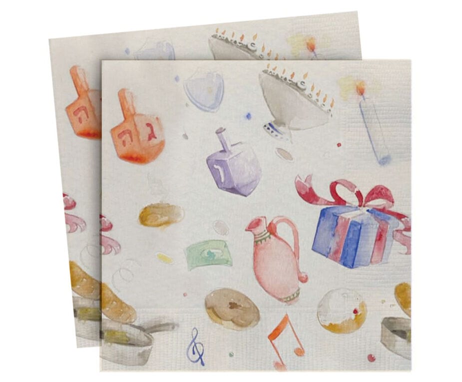 Cazenove - Watercolor Hanukkah Napkins - Pack of 20 - ModernTribe