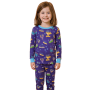Amy Kritzer Becker - Hanukkah Many Menorahs Bamboo Pajamas - (Kids Unisex Sizes 2T - 14) - ModernTribe