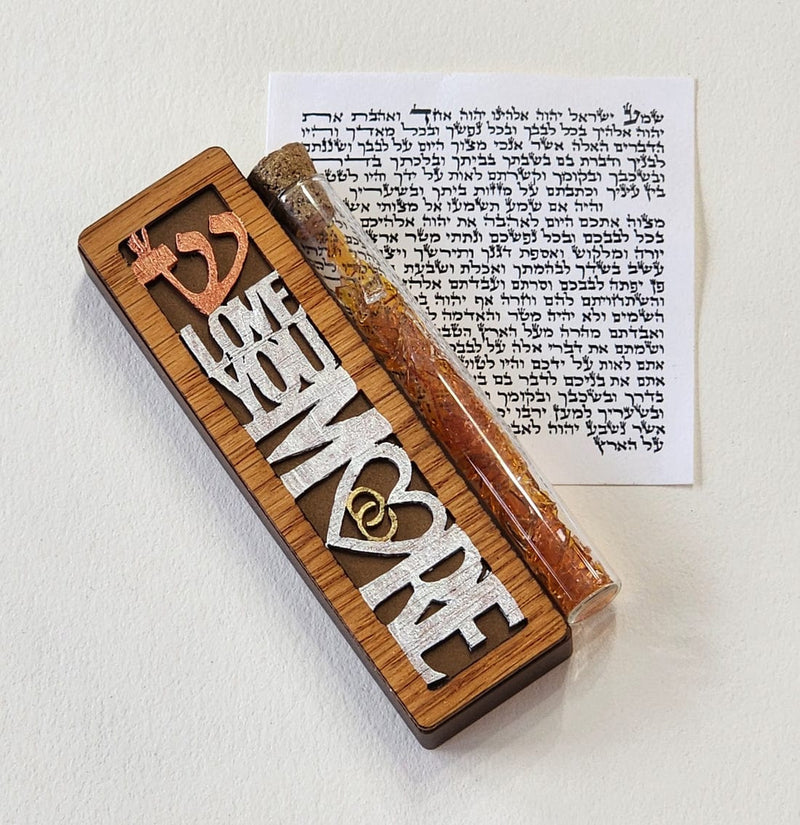 Glenn Grubard Designs - Love You More Smash Glass Mezuzah by Glenn Grubard - (Bronze or Black) - ModernTribe
