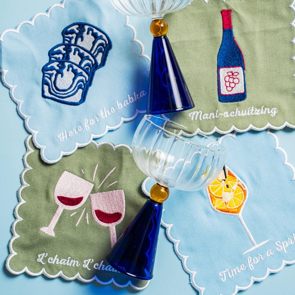 The Nosh Table Napkins L'Chaim Cocktail Napkins - Set of 4