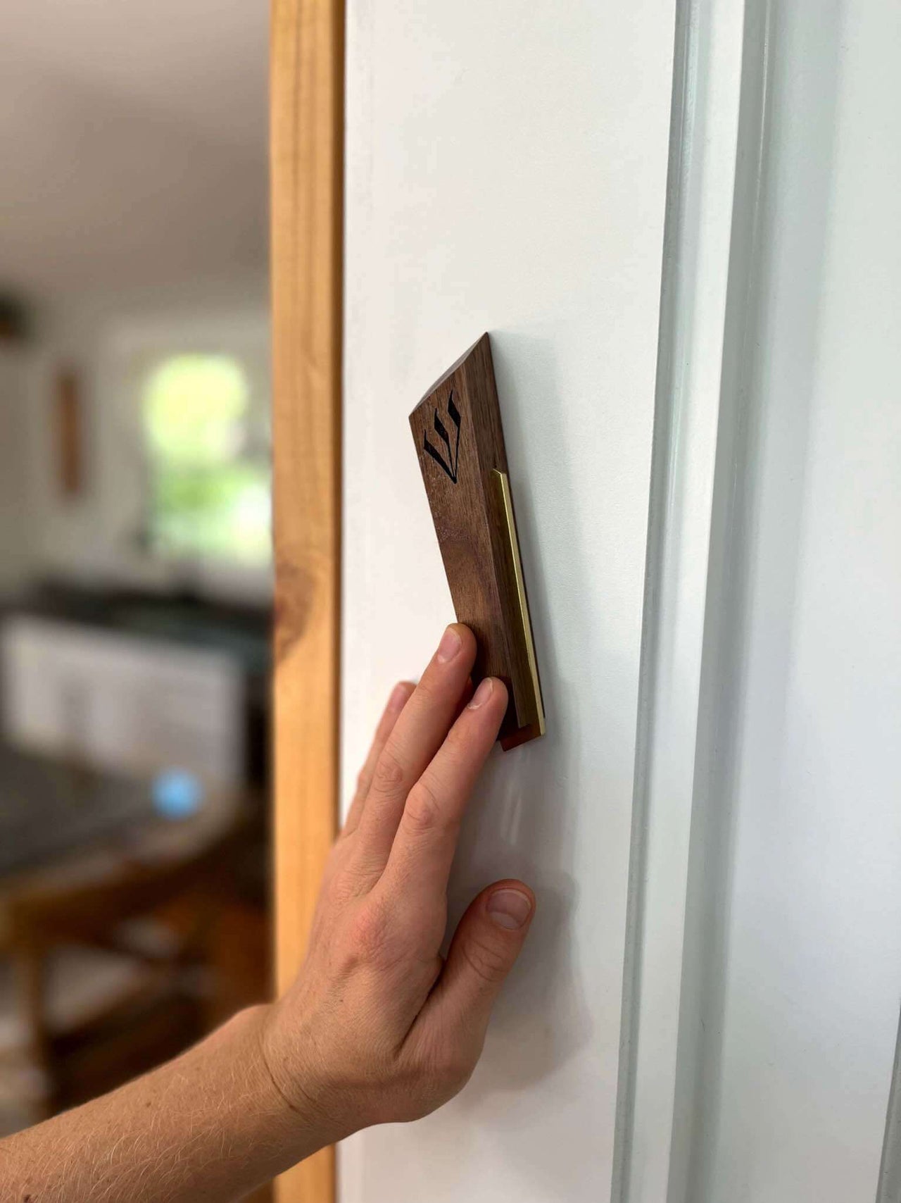 Windthrow - L'dor V'dor Walnut and Brass Mezuzah by Windthrow - ModernTribe