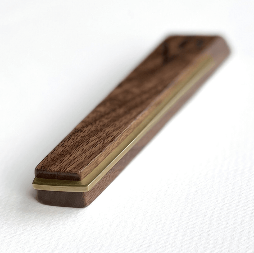 Windthrow - L'dor V'dor Walnut and Brass Mezuzah by Windthrow - ModernTribe