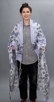 Elly Bovarnick Studios Tallises Lavender and Blue Pomegranates on the Vine Tallit