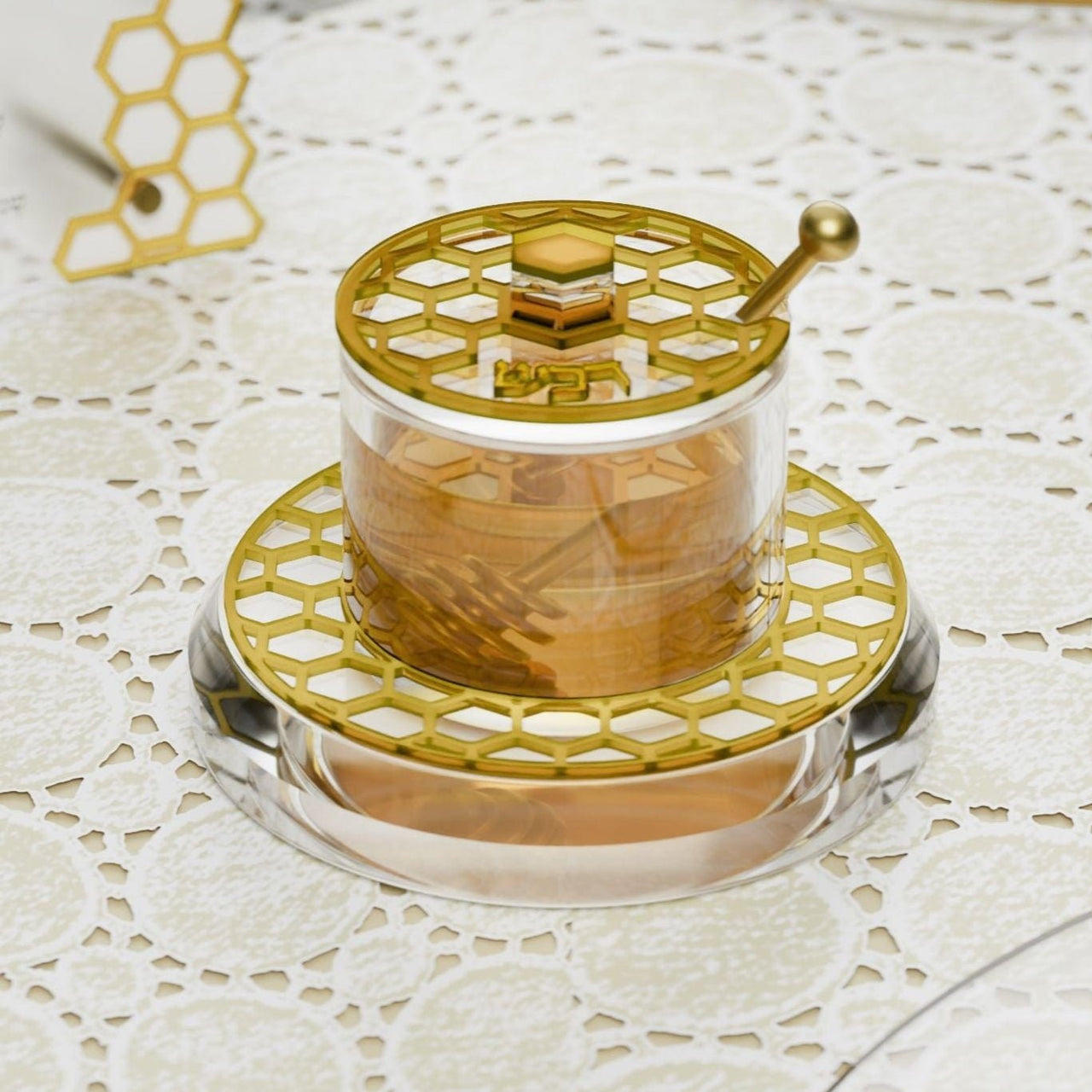 Feldart - Gold Honeycomb Honey Dish - ModernTribe