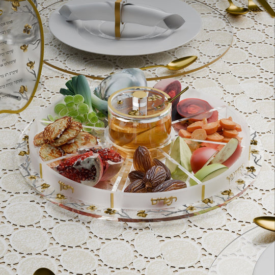 Golden Branch Rosh Hashanah Simanim Tray