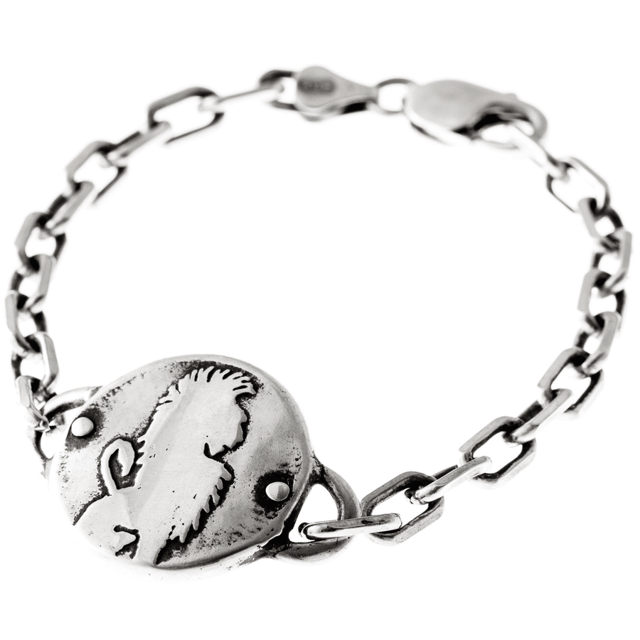 Marla Studio - Sterling Silver Lion Medallion Heavy Link Bracelet by Marla Studio - ModernTribe
