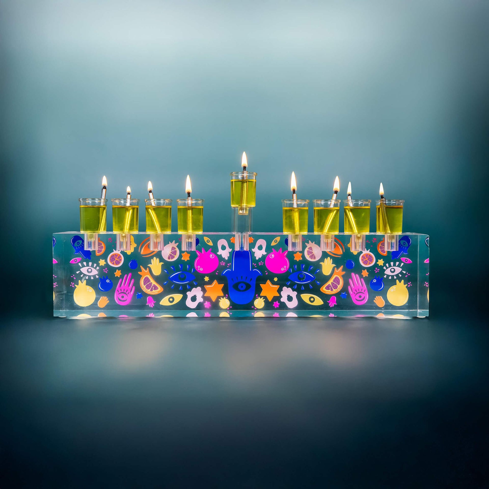 Ariel Tidhar Menorahs Acrylic Ariel Tidhar Oil Menorah