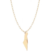 Miriam Merenfeld Jewelry - Eretz Israel Diamond Paperclip Necklace - (Sterling Silver or Gold - Plated) - ModernTribe
