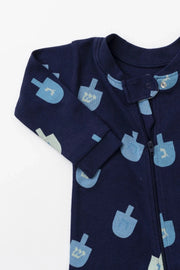 Monica + Andy Pajamas One Piece Hanukkah Dreidels Baby Pajamas by Monica + Andy - (Sizes Newborn - 24M)