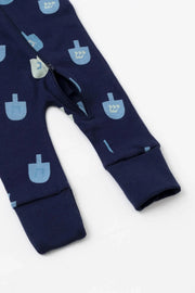 Monica + Andy Pajamas One Piece Hanukkah Dreidels Baby Pajamas by Monica + Andy - (Sizes Newborn - 24M)