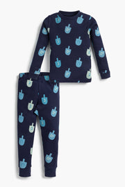 Monica + Andy Dresses Two-Piece Kids Pajama Set Hanukkah Dreidels by Monica + Andy - (Sizes 2T - 14)