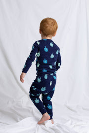 Monica + Andy Dresses Two-Piece Kids Pajama Set Hanukkah Dreidels by Monica + Andy - (Sizes 2T - 14)