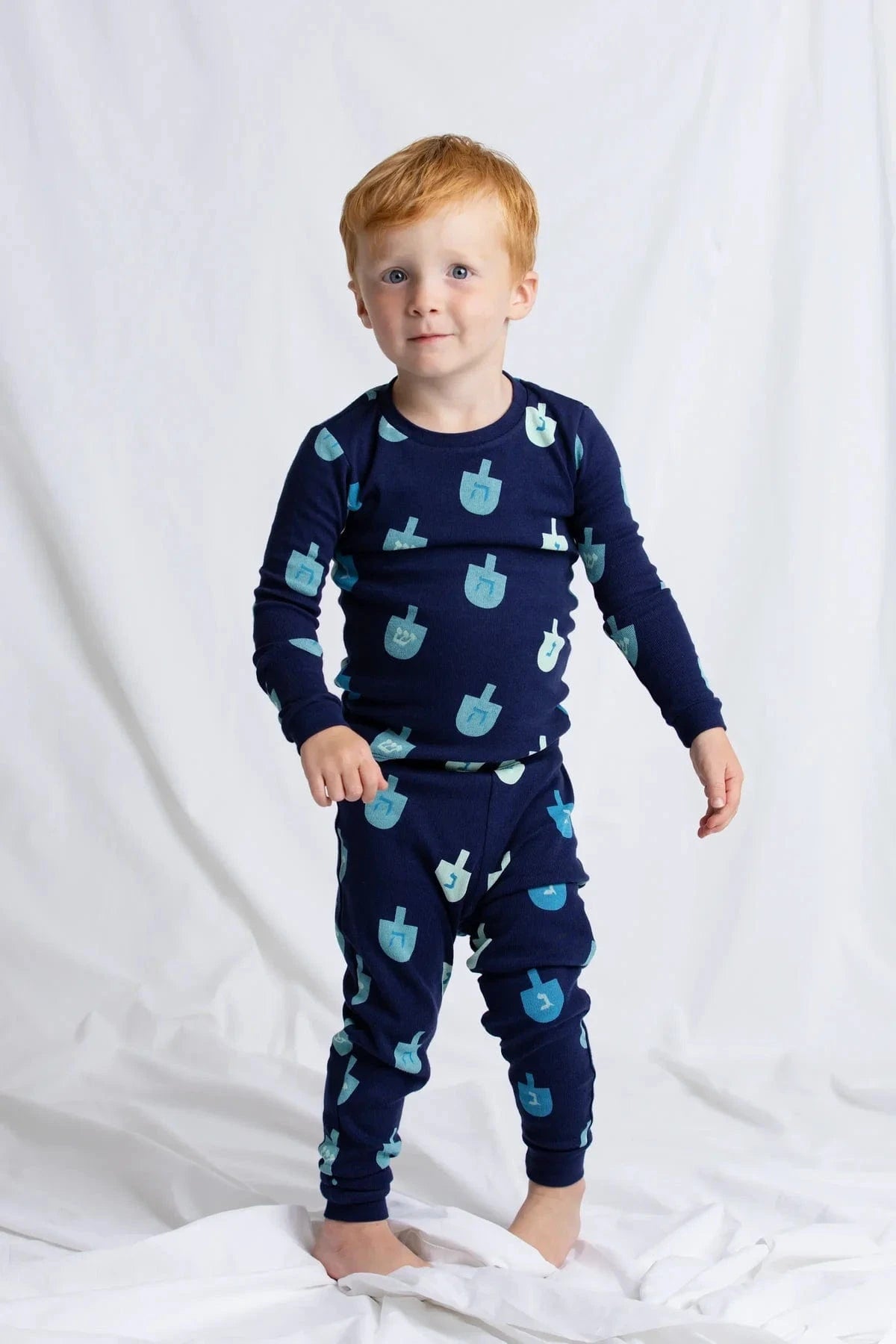 Monica + Andy - Two - Piece Kids Hanukkah Dreidels Pajama Set by Monica + Andy - (Sizes 2T - 14) - ModernTribe
