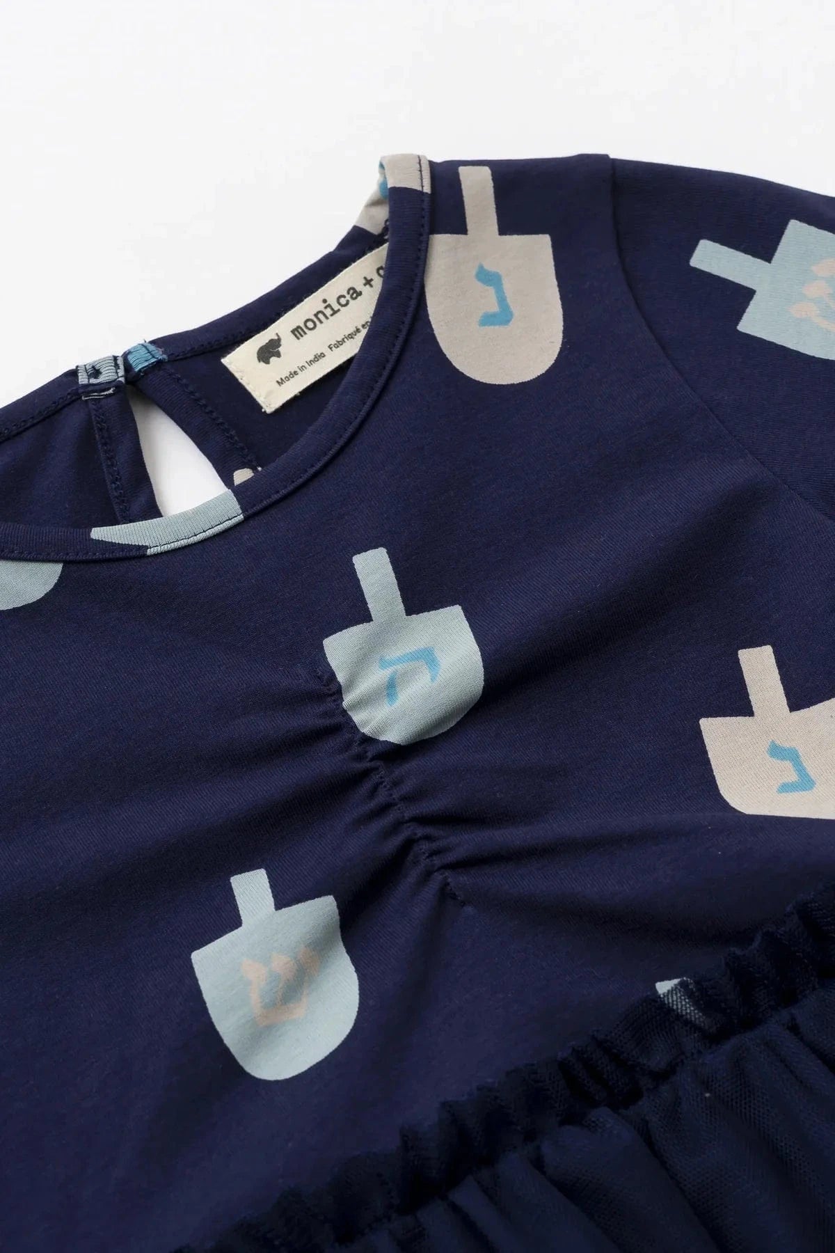 Monica + Andy - Long Sleeve Kids Tulle Dreidel Dress by Monica + Andy - (Sizes 3M - 14) - ModernTribe