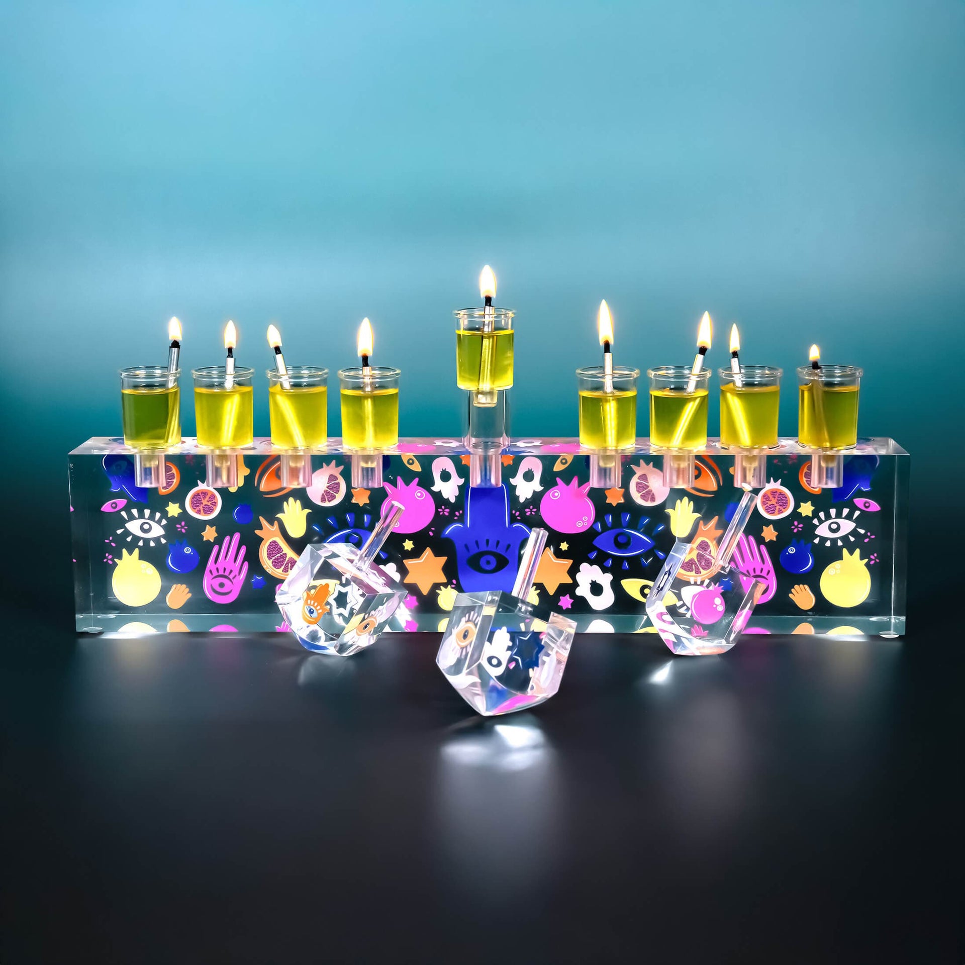 Ariel Tidhar Menorahs Acrylic Ariel Tidhar Oil Menorah