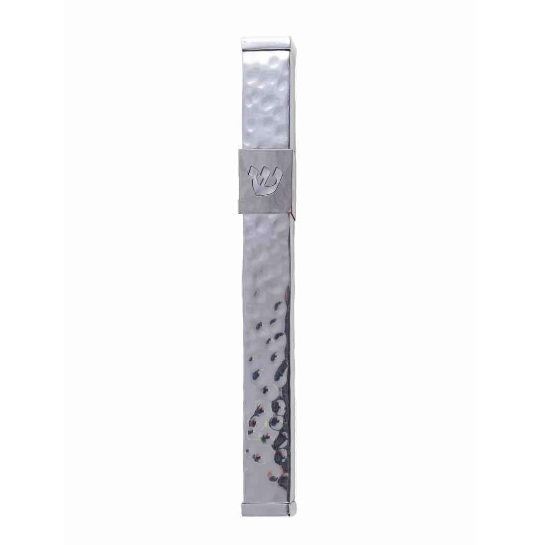 Yair Emanuel Mezuzahs Stainless Steel Hammered Mezuzah by Yair Emanuel