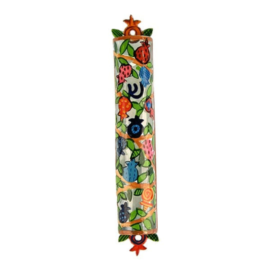 Colorful Pomegranates Mezuzah by Yair Emanuel