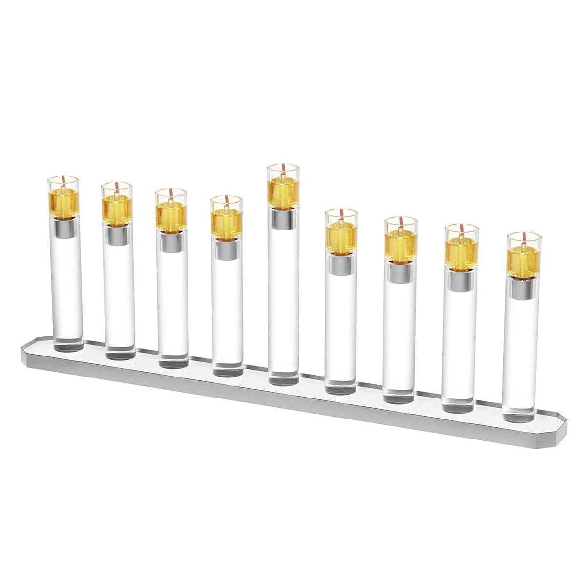 Feldart Menorahs Modern Tube Menorah - Silver