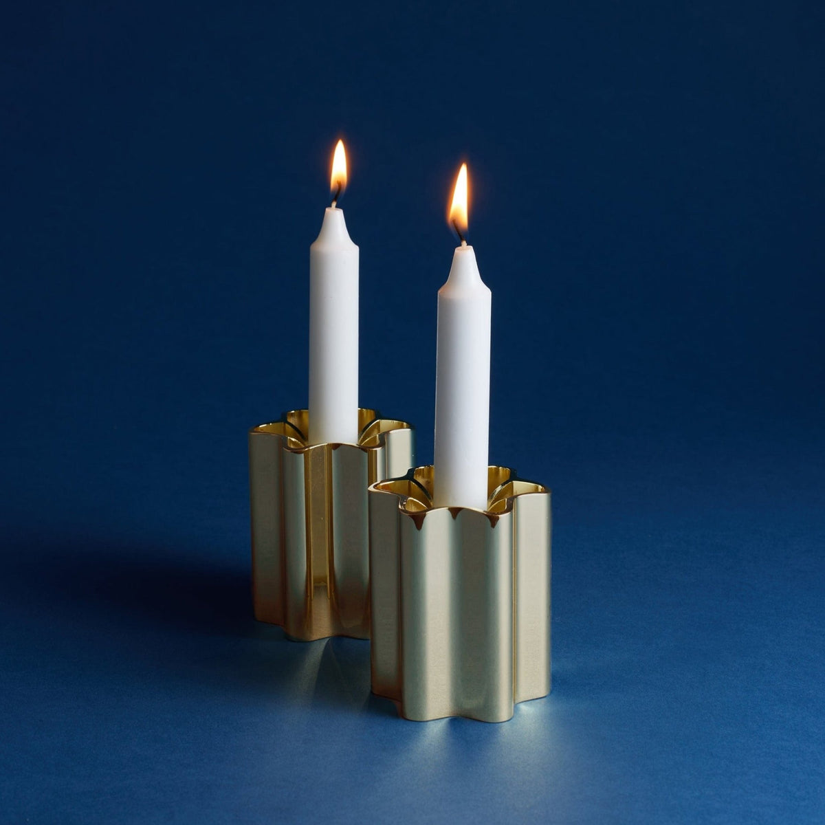 Modern Mensch - Modern Mensch Shabbat Candle Holders - Brass - ModernTribe