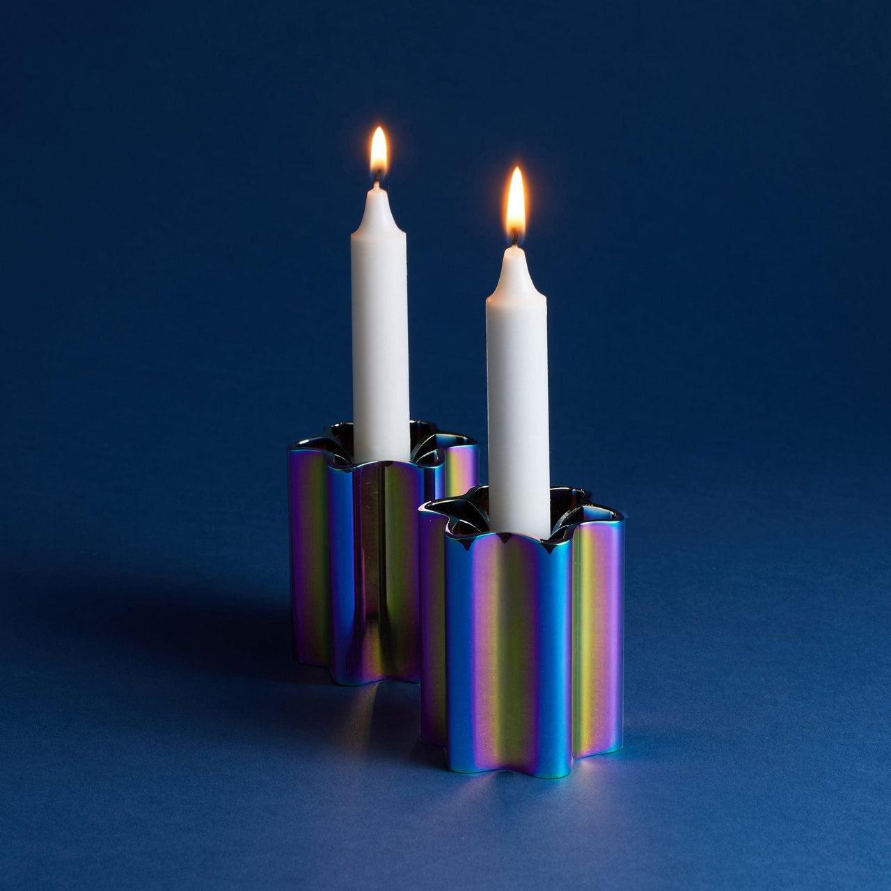 Modern Mensch Candlesticks Rose Gold Modern Mensch Candle Holders - Rainbow