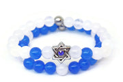 My Tribe by Sea Ranch Jewelry Bracelets White Jade and Blue Swarovski Crystal Star of David Bracelet Set