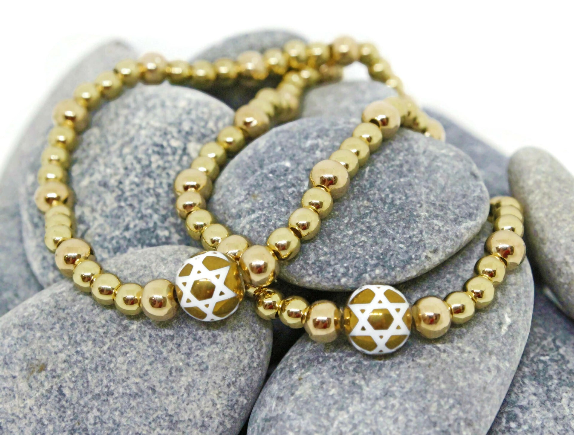 My Tribe by Sea Ranch Jewelry Bracelets Gold Beaded Star of David Bracelet