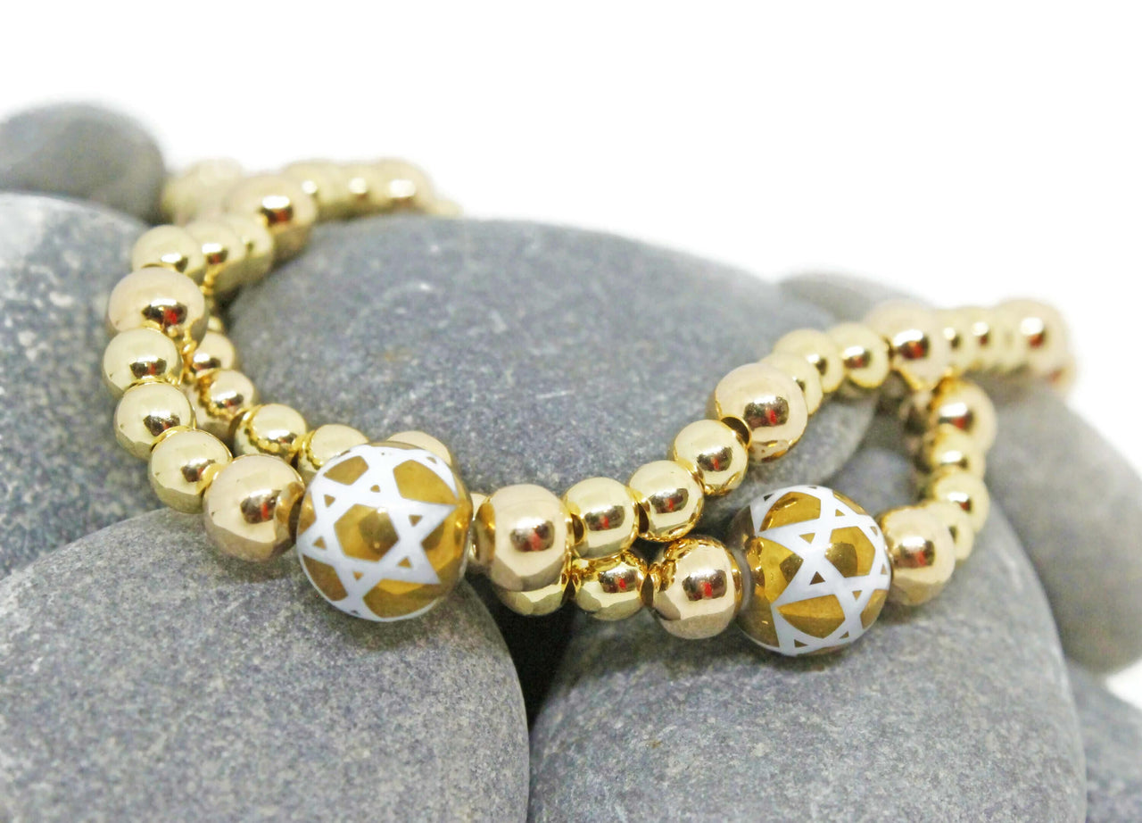My Tribe by Sea Ranch Jewelry - Gold Beaded Star of David Bracelet - ModernTribe