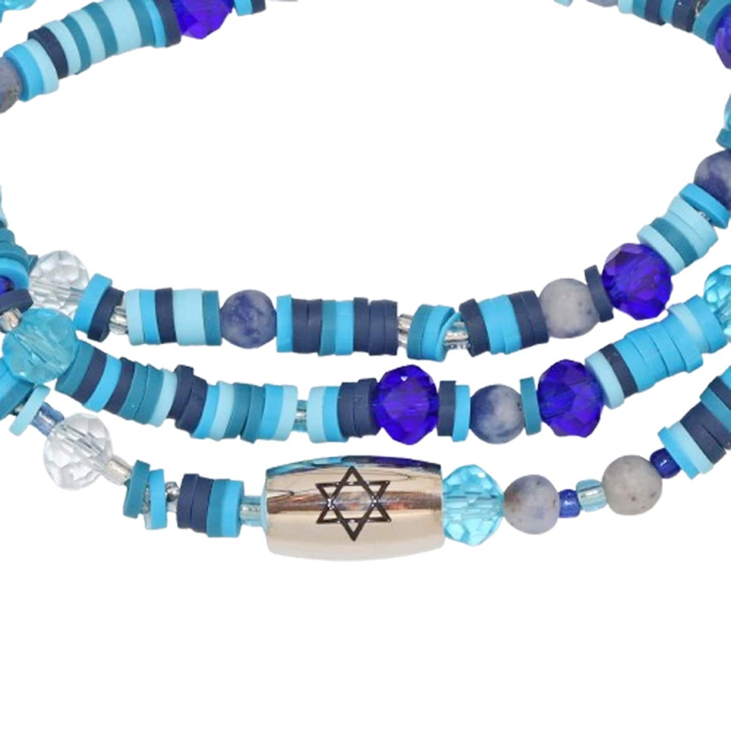 My Tribe by Sea Ranch Jewelry Bracelets Blue Star of David Beaded Friendship Bracelets - (Set of 3)