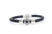 My Tribe by Sea Ranch Jewelry - Silver Star of David Leather Bracelet - 7" or 8" - ModernTribe