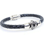 My Tribe by Sea Ranch Jewelry - Silver Star of David Leather Bracelet - 7" or 8" - ModernTribe