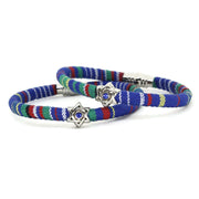 My Tribe by Sea Ranch Jewelry Bracelets 8" / Marine Swarovski Star of David Woven Cotton Bracelet - Marine