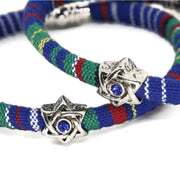 My Tribe by Sea Ranch Jewelry Bracelets 8" / Marine Swarovski Star of David Woven Cotton Bracelet - Marine