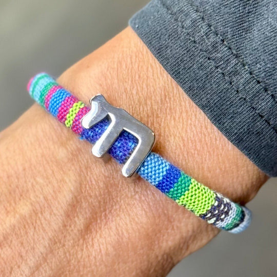 To Life! Chai Woven Cotton Bracelet - Turquoise Pattern