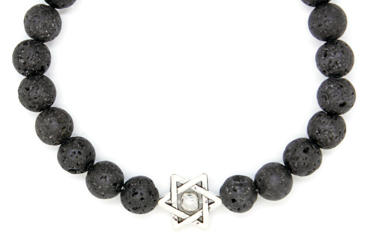 My Tribe by Sea Ranch Jewelry Bracelets Judaica Lava Stone Men's Star of David Bracelet
