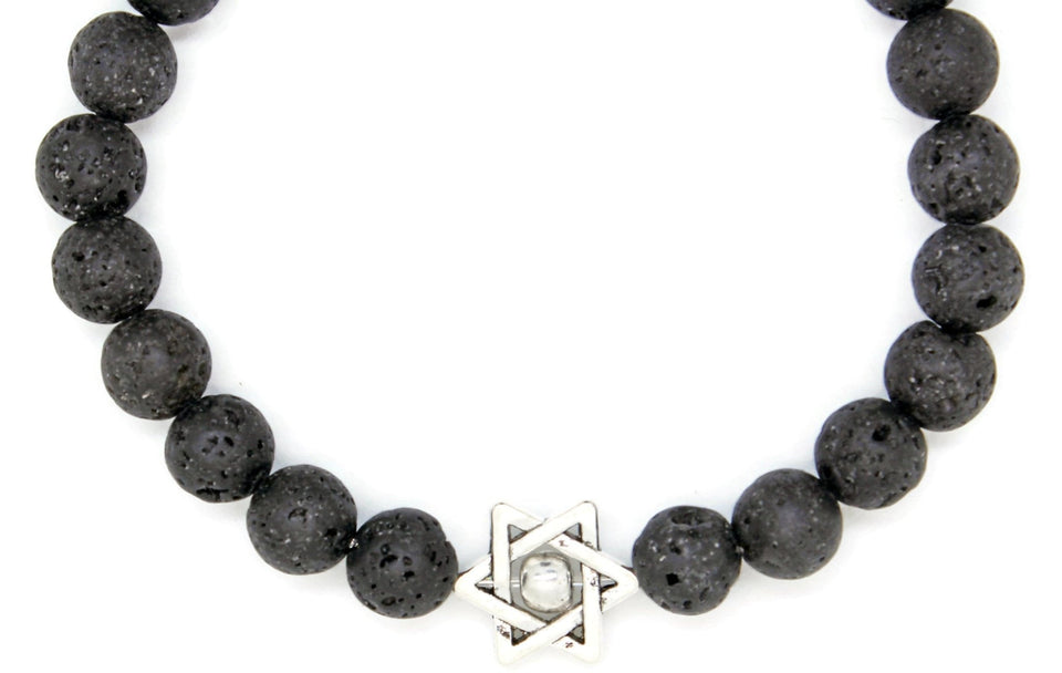 My Tribe by Sea Ranch Jewelry - Lava Stone Star of David Bracelet - 7" or 8" - ModernTribe