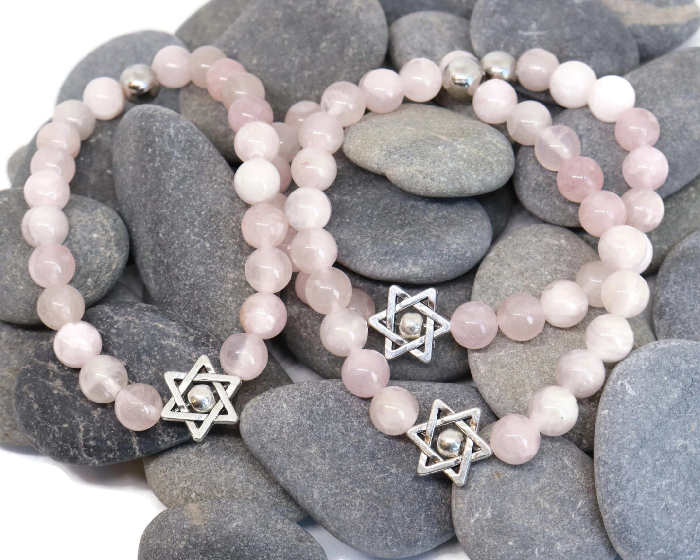 My Tribe by Sea Ranch Jewelry - Rose Quartz Star of David Beaded Bracelet - ModernTribe
